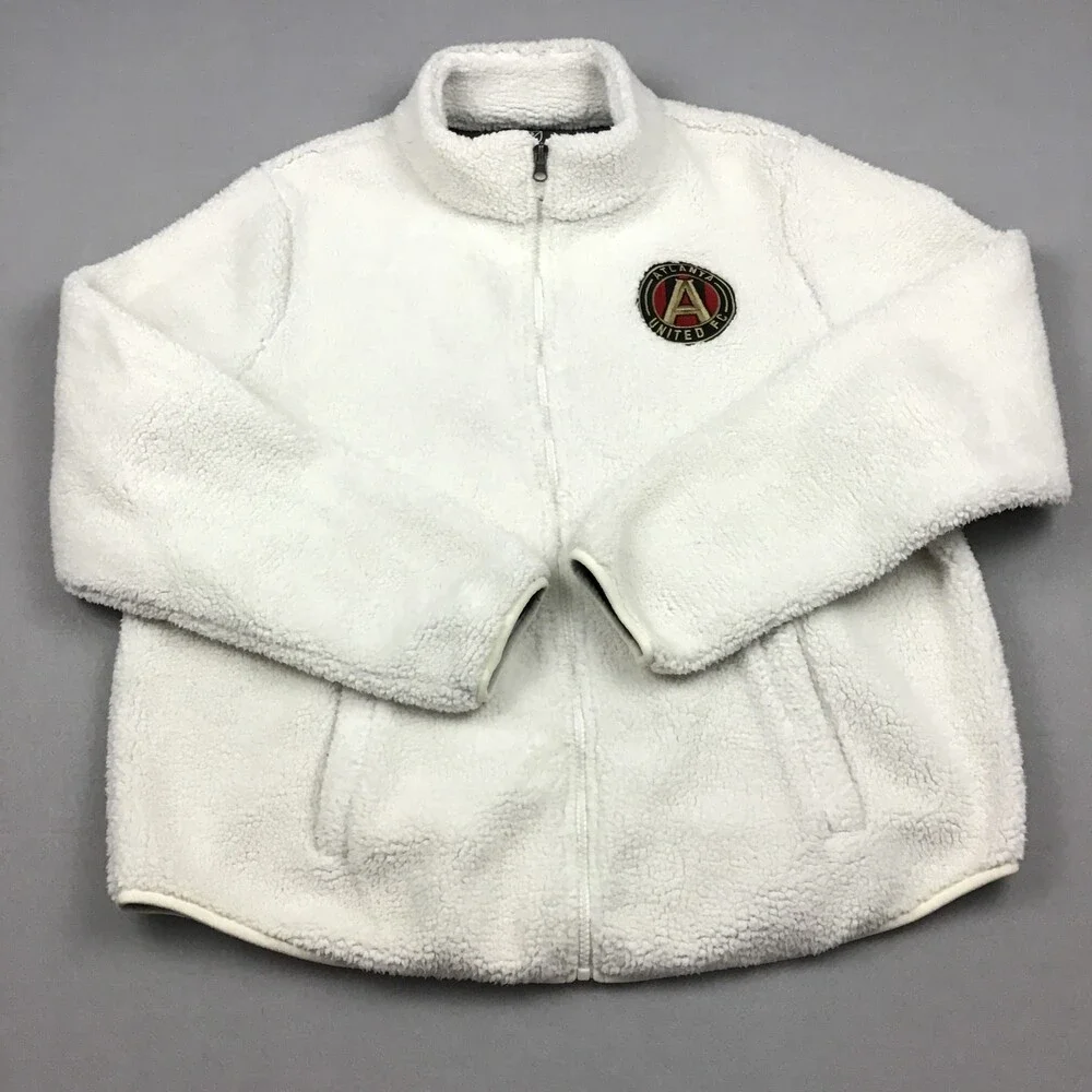 Atlanta United FC Jacket Women Extra Large Beige Fanatics MLS Soccer Fleece XL